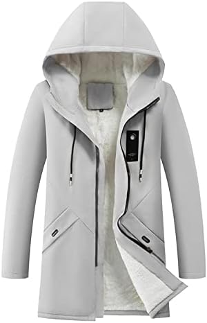 XXBR plišani kaput za muške, zimske tople jakne s patentnim zatvaračem na otvorenom Sherpa fleece vjetrenjač.