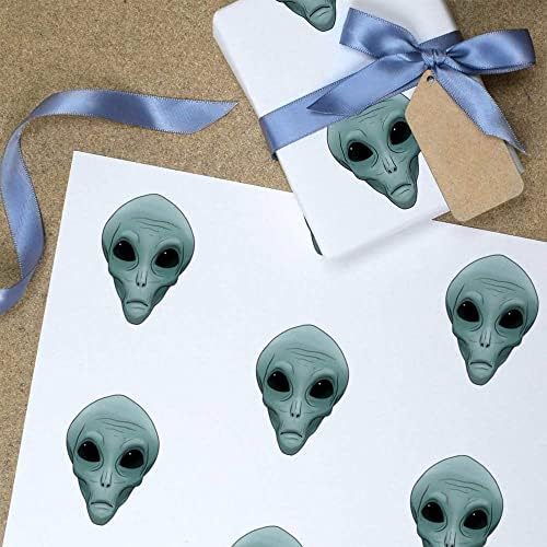 4 poklon oznake/ naljepnice na kojima piše vanzemaljska glava