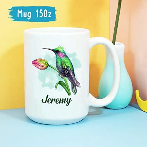 Personalizirana šalica za kavu Hummingbird za ljubitelje hummingbird -a, šalica za hummingbird s imenom, smiješne poklone hummingbird