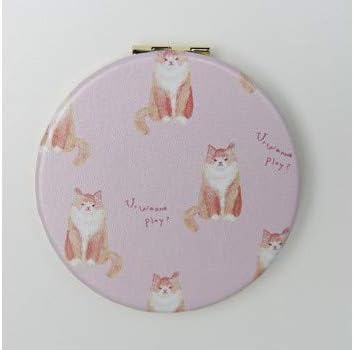 Prijatelji Hill JW-239-226 Mellow Cat Compact Mirror, Pink, 3,0 x 2,9 inča