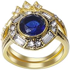 2023 novi prsten Nakit vjenčani prsten nakit plava boja modni Okrugli za žene prstenovi sa svijetlim kamenom cirkon Slatki prstenovi