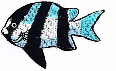 Crno plava riba anđeoska crtana djeca zakrpa zanatske vezene zakrpe za torbe jakna glačalo na odjeći traperice Dječji aparat značka