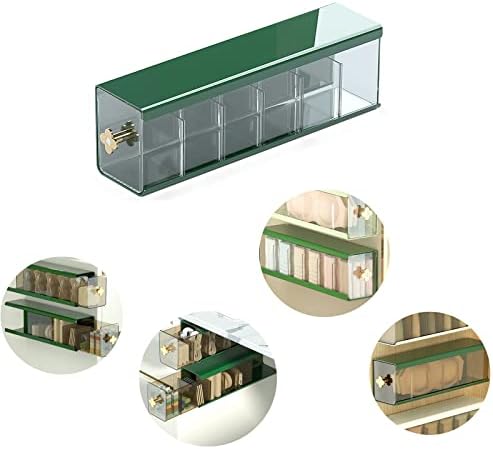 Tanak zidni organizator donjeg rublja, višenamjenska kutija za spremanje gaćica, kravata, podatkovnog kabela i drugih sitnica (zelena)