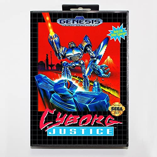Samrad 16 -bitni SEGA MD Stropke za igru ​​s maloprodajnom kutijom - Cyborg Justice Game Card za Megadrive Genesis System
