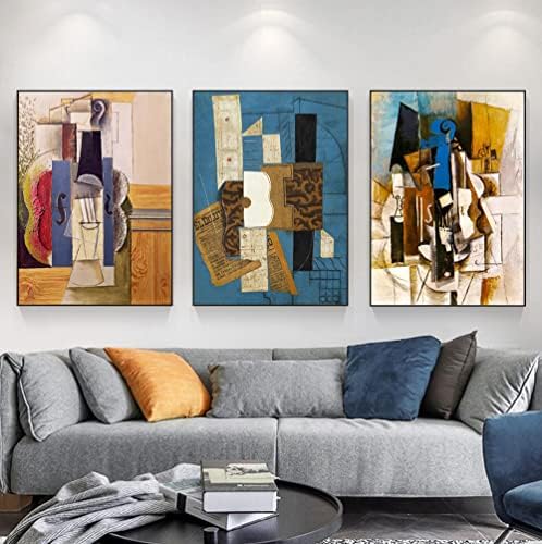 Invin Art uokviren platno Art Combo slikanje 3 komada Pablo Picasso Wall Art Series16 Dekoracija dnevnog ureda za dnevnu sobu