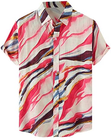 Ljetne majice za muškarce Muška ljetna ležerna majica s printom Havajskog mreškanja košulja kratkih rukava s ovratnikom, voluminozne
