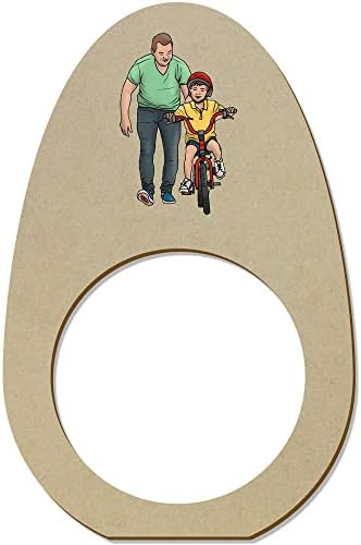 Azeeda 5 x 'Otac koji podučava sina biciklizam' Drvene salvete prstenovi/držači
