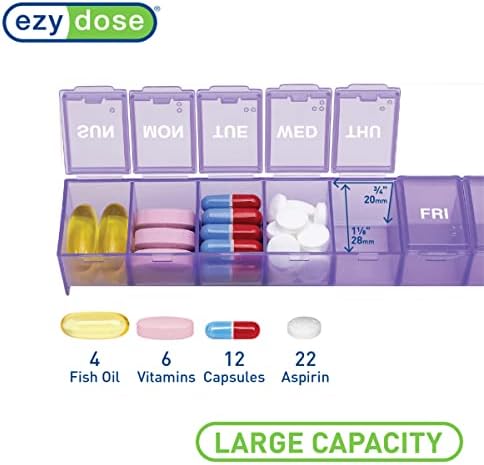 Organizator tableta, kutija za vitamine i kutija za lijekove, veliki pretinci, boja može varirati