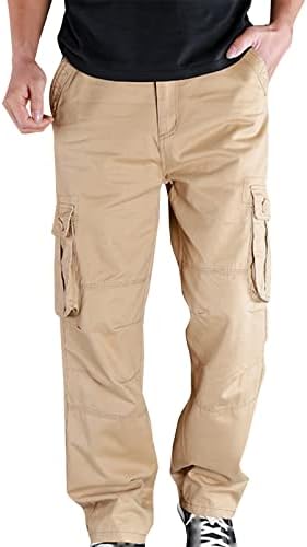 Muške teretne hlače Stilske solidne boje Multi-džepovi hip-hop dizajn ljetni tanki pamučni udoban sportovi ravne hlače