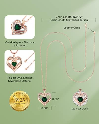 Ogrlica od sterling srebra za žene 9925 nakit od ružičastog zlata za žene Pokloni za mamu za rođendan Valentinovo ogrlice za djevojke