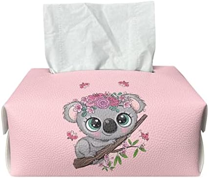 Gongbawa koala nosač kutije za tkivo pravokutnik kožni pokrov za kupatilo za kupaonicu cvjetno tkivo poklopac kućišta automobila ukrasni