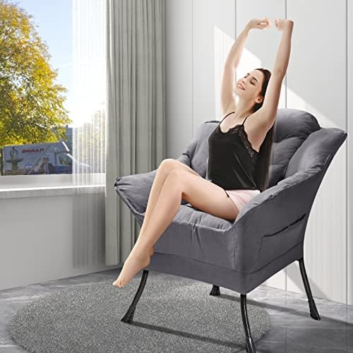 Moderna luksuzna stolica za dnevni boravak od tkanine, tapecirana stolica za kauč u donjem dijelu leđa, stolica za spavaću sobu za