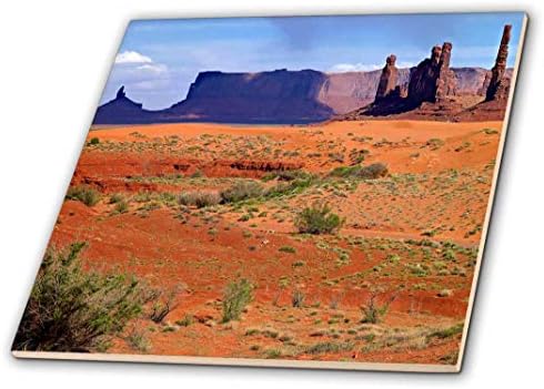 3drose, SAD, Utah, Dolina spomenika. Totemski stupovi s pješčanom Dinom. - Keramičke pločice, 12 inča
