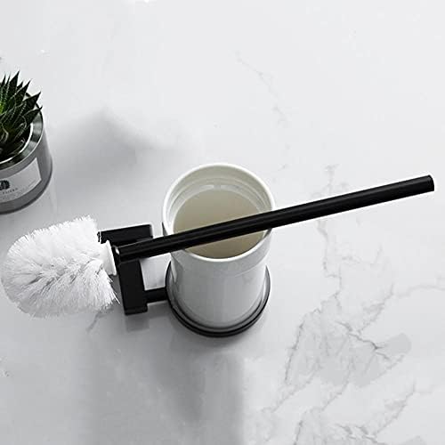 Toaletne četke za toalete bez bušenja četkica i držača za toaletna četka Crni zid montiran od nehrđajućeg čelika/keramika za toaletni