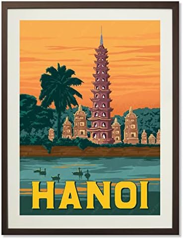 Gaeaverse Vijetnam Hanoi Zhen Guo Temple City Pejzažni plakati za putovanja Vintage Room Dekor Estetska platna slike za spavaću sobu