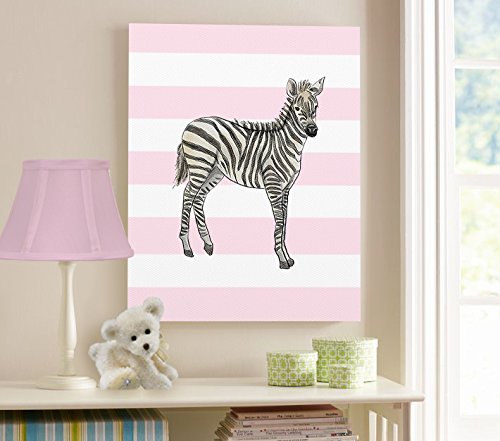 Moderni ispruženi platneni dekor vrtića zebra - simpatični i jedinstveni prugasti životinjski safari zidni umjetnički dizajn - nezaboravna