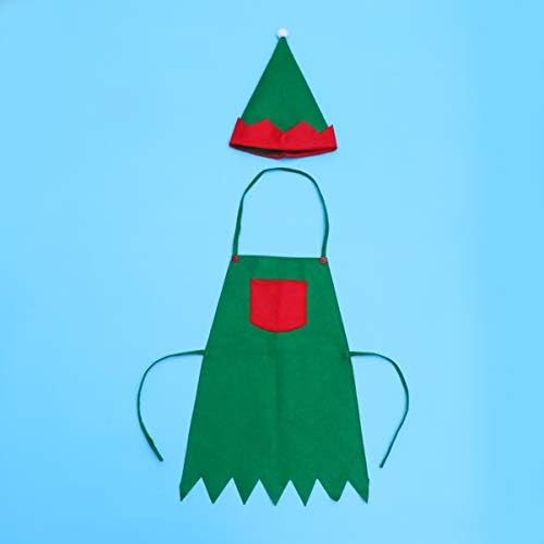 1 set božićni kostim elf pregača šešir Elf kuhinjska pregača za božićne blagdane ukrasi za zabave vilenjak Kostim igra rekviziti suveniri