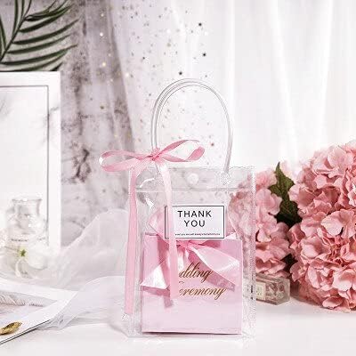 PVC poklon vrećice s ružičastom temom s vrpcama i oznakama usluge vjenčanja pribor za zabave poklon vrećica za kupovinu žele Božić