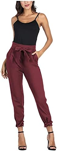 3. Ženska odjeća za vježbanje s mašnom u struku-olovka Casual ženske hlače s visokim džepom Plus Harem hlače žene Plus