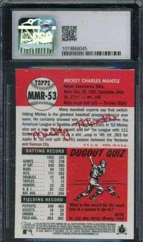 Mickey Mantle 2008 Topps Factory Blue Refractor 53 Baseball Card MMR -53 CSG 7,5 - BASEBALE KARTICE