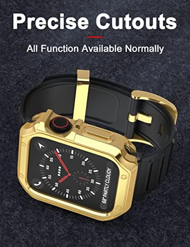 Kompatibilno s pojasom Apple Watch 40 mm 41 mm 44 mm 45 mm s kovčegom odbojnika, šok otpornim sportskim muškarcima zaštitni poklopac