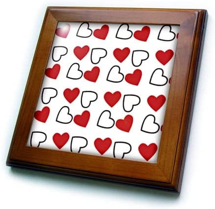 3. Rasporedite slatka crvena, bijela, crna srca na kvadratne pločice uokvirene uzorkom