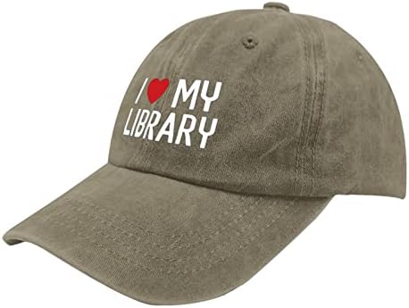 Kape od školskog šešira Volim svoju biblioteku tati šešir, vintage tata šešir za muškarce