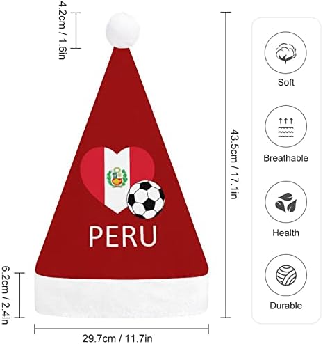 Volite nogomet u Peruu nogometni plišani Božićni šešir nestašni i slatki Šeširi Djeda Božićnjaka s plišanim obodom i udobnom podstavom