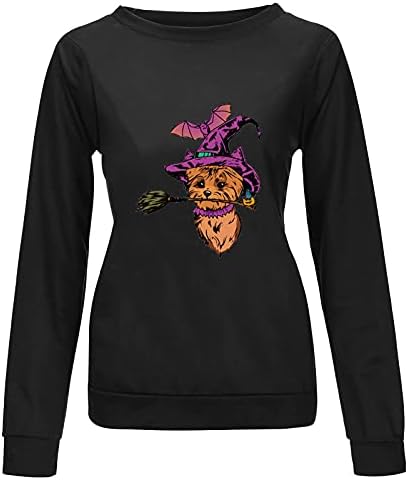 * Ženski džemper za Noć vještica veličine plus dugih rukava, grafičke majice s printom, majice, pulover s okruglim vratom, majice s
