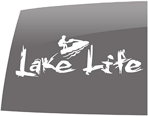 Prozor Swag Lake Life - Jet Ski - Čvrsta bijela - naljepnica - Život jezera - Outdoor - vinilna naljepnica