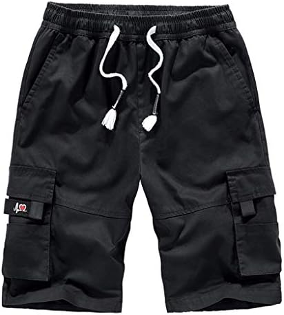 Muške traper hlače muškarce ležerne na otvorenom džepne hlače Radne hlače plaža vrećice kratke hlače 12 poklon crno