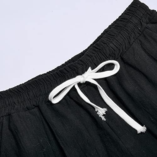 Ispis Bermuda kratke hlače za žene dužine koljena povremeni ljetni dres kratke hlače s dubokim džepovima salon dugi kratki kratki kratki