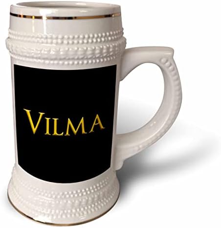 3Drose Vilma Popularno ime djevojke u SAD -u. Žuto na crnom talismanu - 22oz Stein šalica