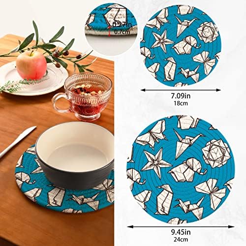 2pcs vrući jastučići za kuhinjske origami triveti za vruće lonce i tave pamučni držači lonaca za kuhinjske toplinske prostirke