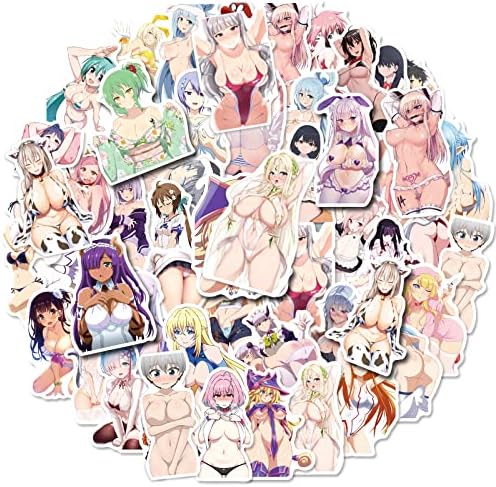 50pcs naljepnice za odrasle, anime seksi naljepnice za djevojčice kao poklon za odrasle, gole seksi crtane naljepnice za djevojčice