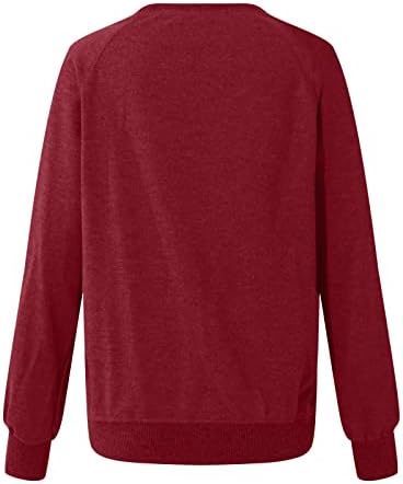 Valentine Twishirts For Women Shirt Slatka ljubav grafički grafički posadi puloveri u boji Lagani dugi rukav Top