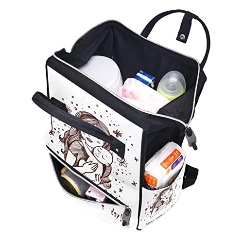 Sretan majčin dan pelene torbe torbe mame ruksak veliki kapacitet pelena vrećica za njegu za njegu bebe