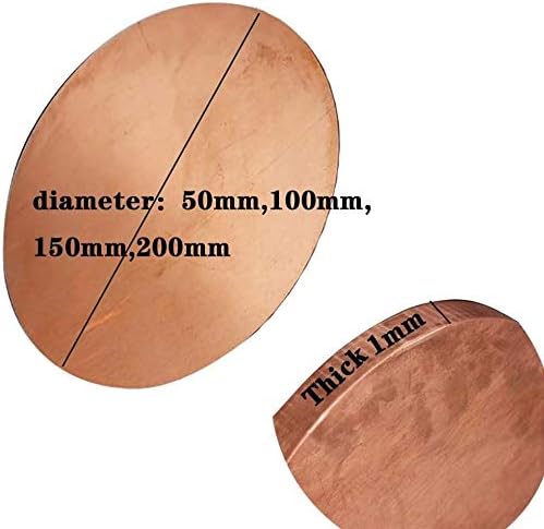 Yiwango čisti bakreni okrugli ploča lima metalna ploča ploča debljina sirovina - promjer150 mm 1pc čisti bakreni lim