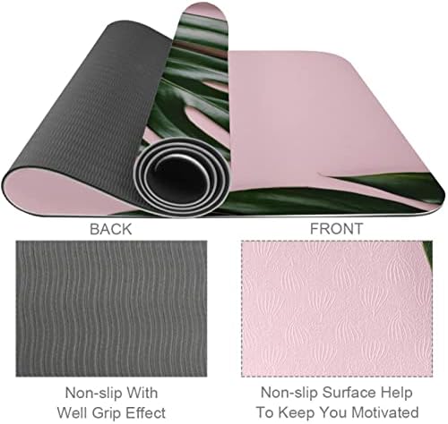 Tropski listovi ružičasti uzorak ekstra debela joga prostirka - ekološki prihvatljivi za vježbanje i fitness prostirka prostirka za