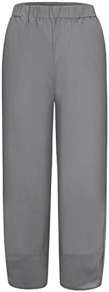 Ženske hlače za planinare Capri hlača pamuka žena usjeva labava boja čista i hlača haremske lanene elastike s džepom