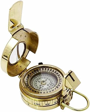 Čvrsti mesing vintage prizmatični kompas nautički džep magnetska navigacija compas