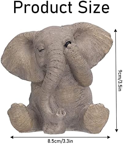 Fiyo smola slon ukras, dizajn vidite da govorite bez zlog slonova obrta slona vrtna figurice za životinjsku smolu figurice slatka slonova