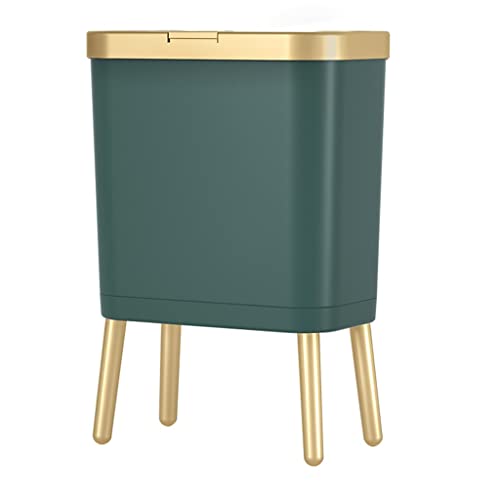 15-litarska zlatna kuhinjska i kupaonska kanta za smeće četveronožna plastična uska kanta za smeće s visokom nogom i poklopcem
