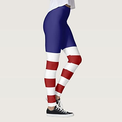 Američke zastave gamaše udobne zvijezde i pruge tiskane hlače mekane četkane atletske treninge za podizanje joga hlače