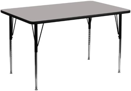 24 SH 58 D pravokutni radni stol izrađen od sivog laminatnog poda-standardne noge podesive visine