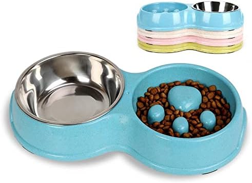 Zdjela za pse slatki pribor za kućne ljubimce protuprovalna neklizajuća zdjela za hranjenje od nehrđajućeg čelika koja se ne može lako