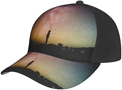 Bejzbolska kapa s printom svemir pod noćnim nebom, podesiva bejzbolska kapa za tatu pogodna za trčanje po svim vremenskim prilikama