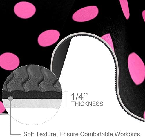 Joga prostirka u Crnoj i ružičastoj točkici prirodna prostirka za vježbanje pilatesa ekološki prihvatljiva prostirka za teretanu debljine