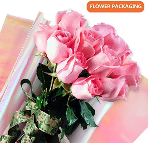 Papir za zamatanje od 40pcs Iridescentni celofanski omot za poklon košare iridescentno cvijeće konfeti film za zamatanje cvjetnih darova