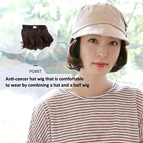 Ženska traka za glavu za kemoterapiju protiv raka, Dnevni šešir za periku s produženom kosom, sintetička perika s valom, šešir korejske